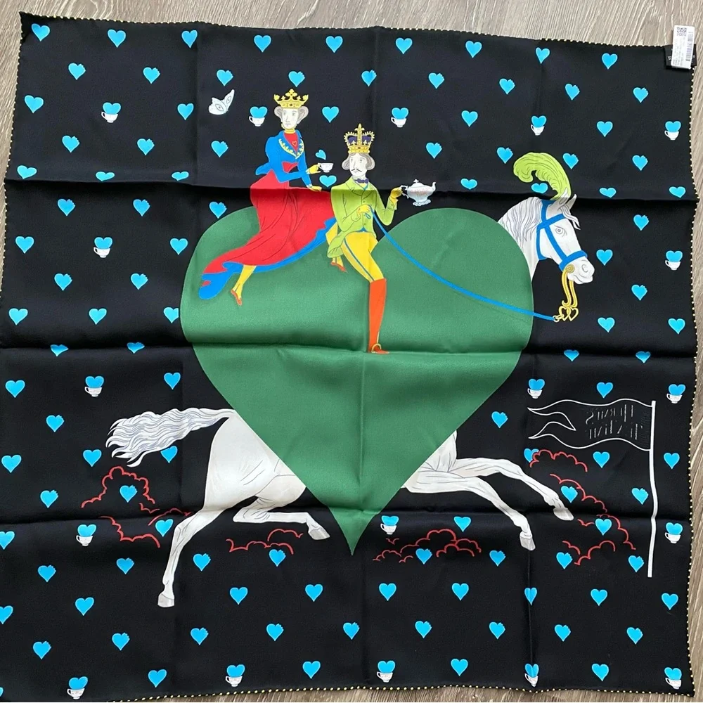 Authentic Hermes Silk Scarf Carre 70 TEA TIME NWT. Never worn! - Picture 5 of 16